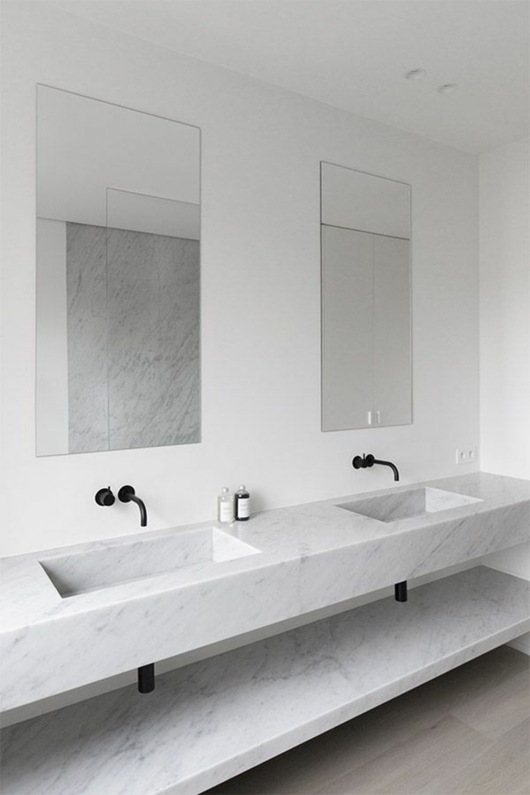 vasques marbre deco salle de bains minimaliste