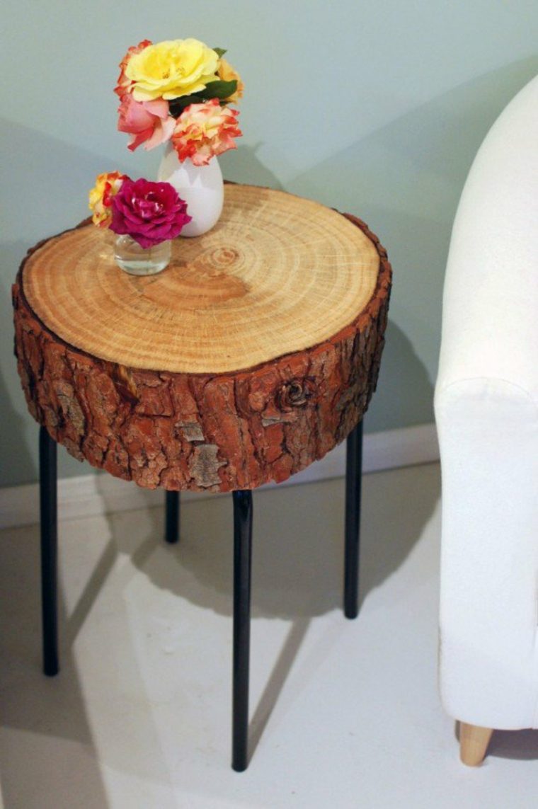 table basse bois design déco fleurs idée rangement aménagement fleurs bouquet 
