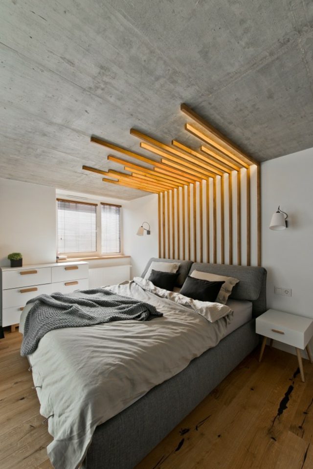 loft chambre à coucher design lit 