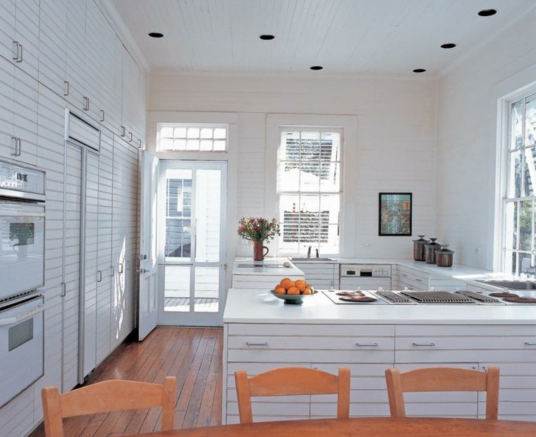 intérieur cuisine moderne design bois idée intérieur minimaliste blanc 