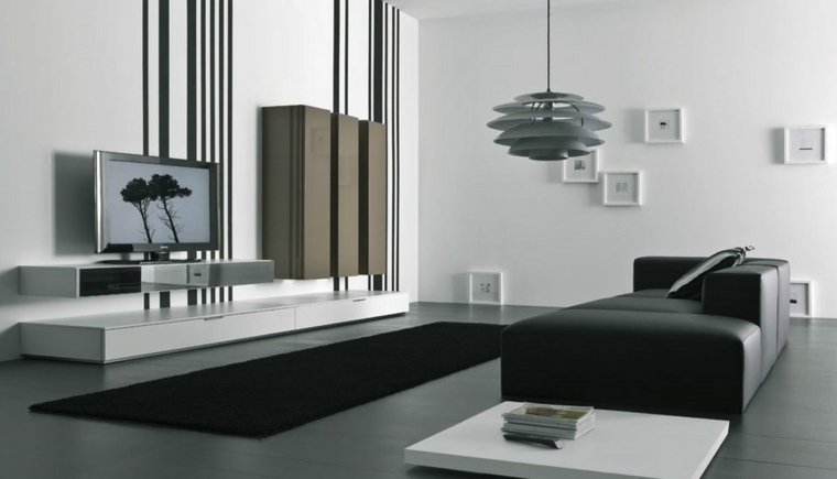 déco noir et blanc style minimaliste salon