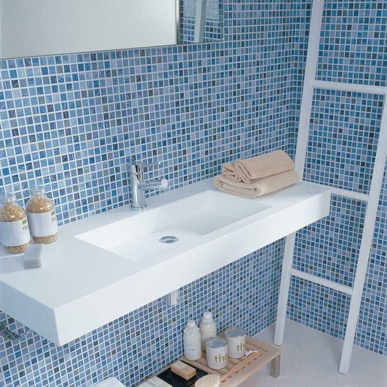 decoration salle de bain carrelage-bleu