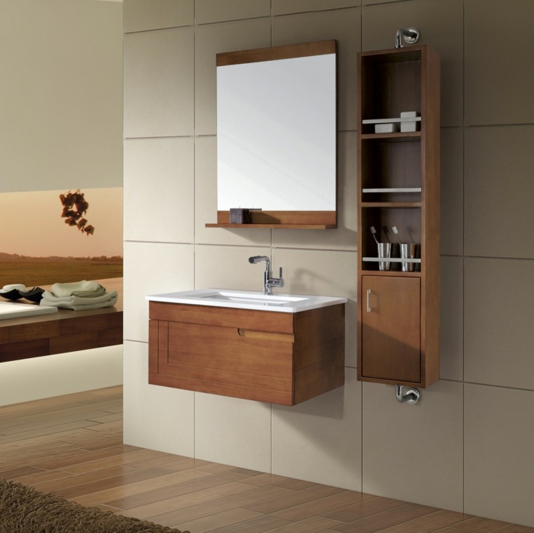 salle de bain faible profondeur meuble design en bois