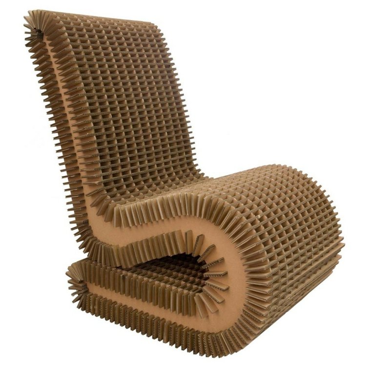 fauteuil original en carton design matériaux verts naturels idée