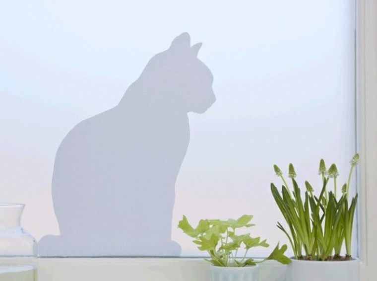 Film trompe l’œil cuisine idée silhouette chat 