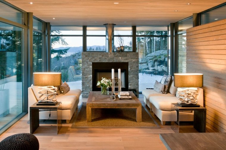 intérieur moderne table basse en bois matériaux verts idée meuble