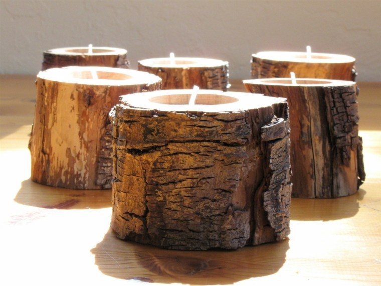 décoration originale naturelle bois design idée bougies 