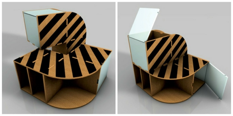 meuble carton design idée déco moderne pas cher matériaux écologiques