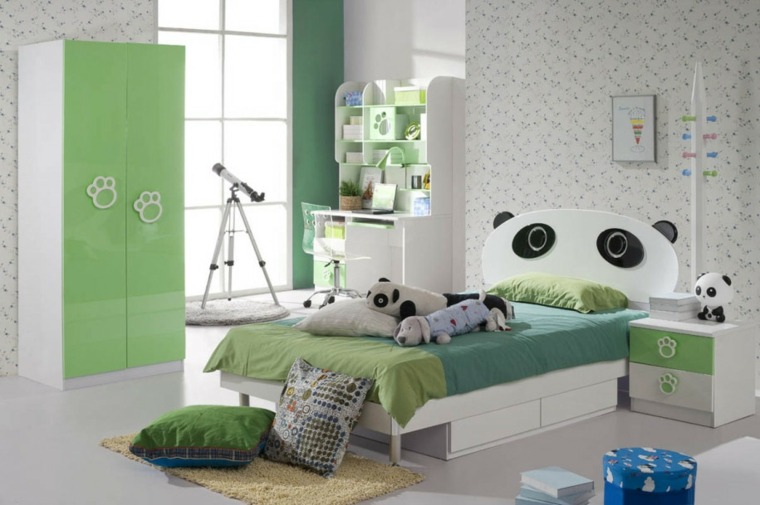 tête de lit chambre enfant originale panda lit enfant idée 