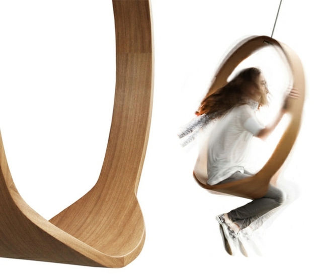 balançoire bois intérieur design idée meuble design objet