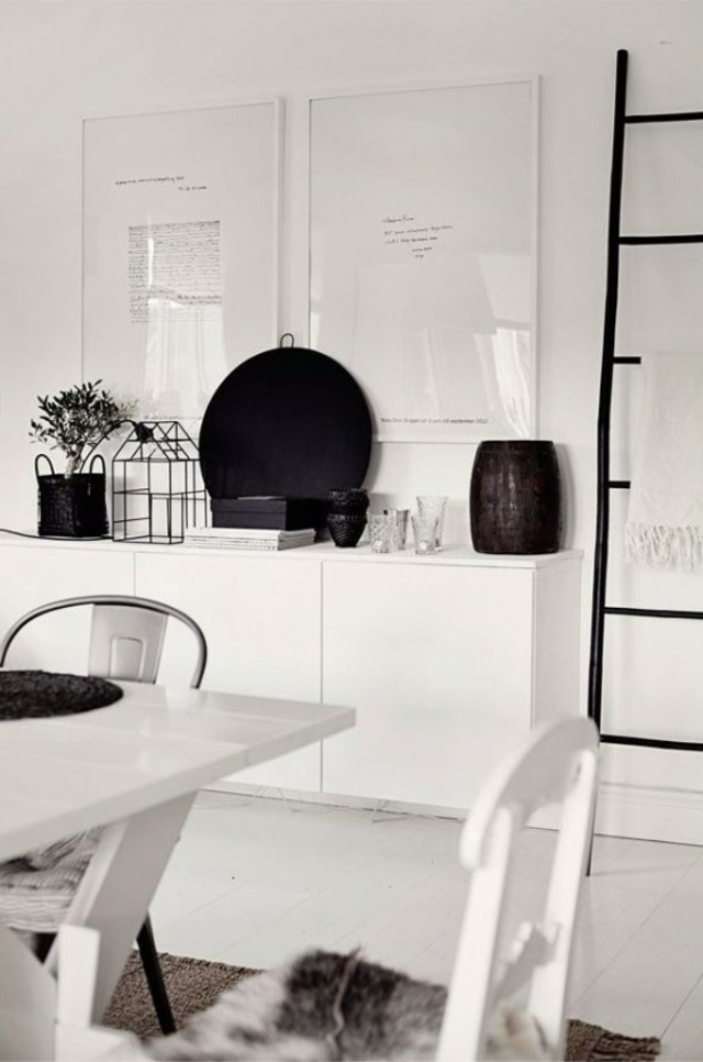 meuble rangement ikea design table blanche bois chaise déco mur cadres