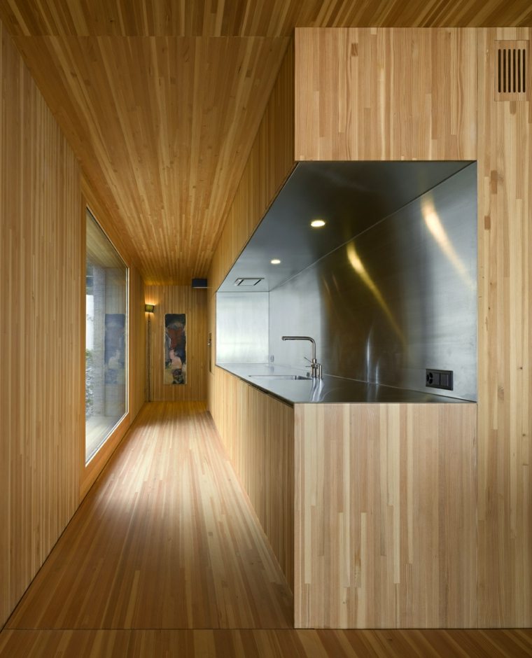 aménagement intérieur maison bois cuisine moderne