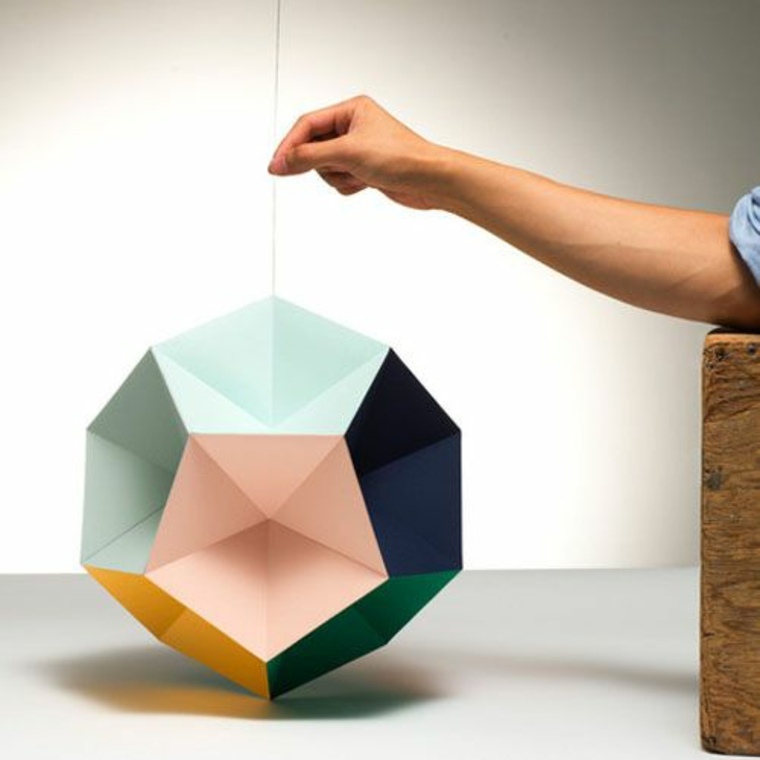 origami déco abat jour papier suspension lampe idée 