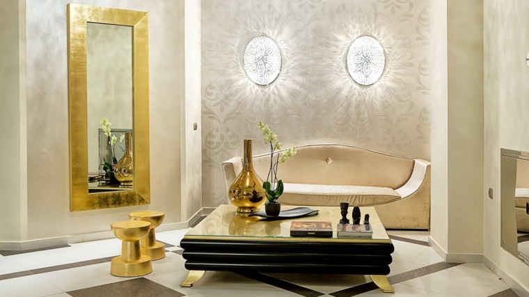 deco interieur luxueux grand miroir doré
