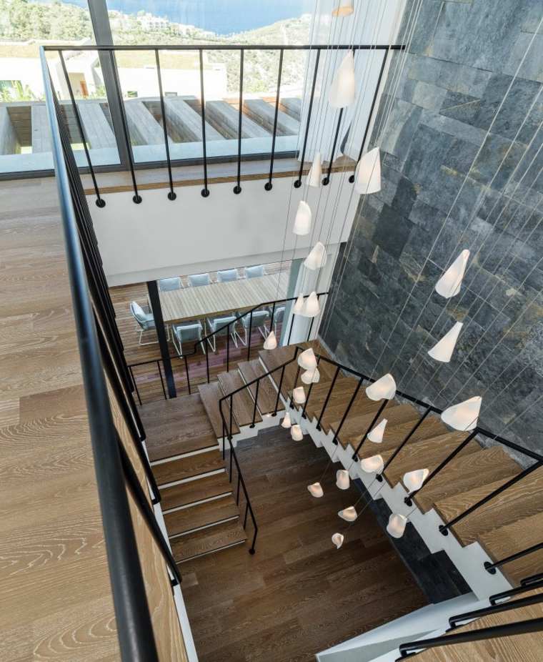 intérieur design maison déco escalier bois turquie ofist design studio istanbul turquie bodrum