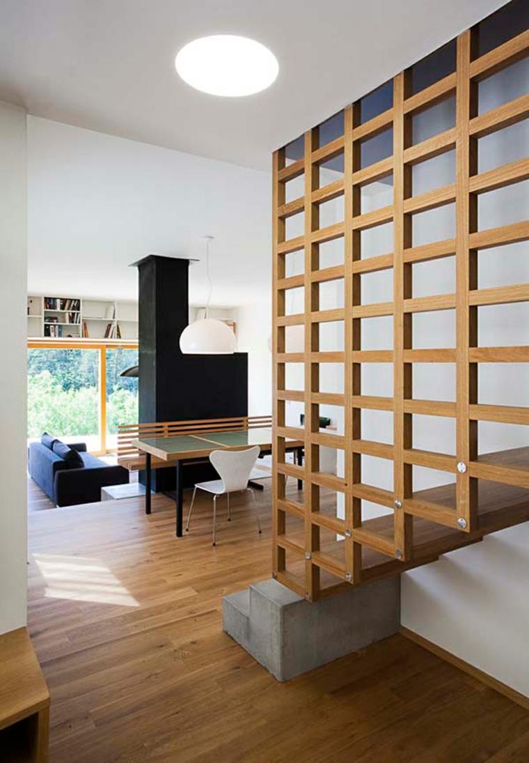 escalier design beton bois