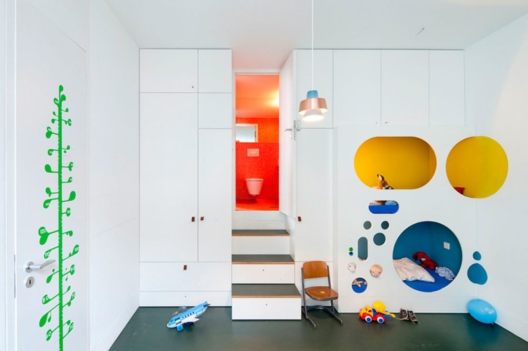 chambre enfant toilettes idée intérieur couleur chambre enfant blanc design rangement 