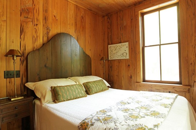tête de lit bois design idée chambre à coucher aménagement