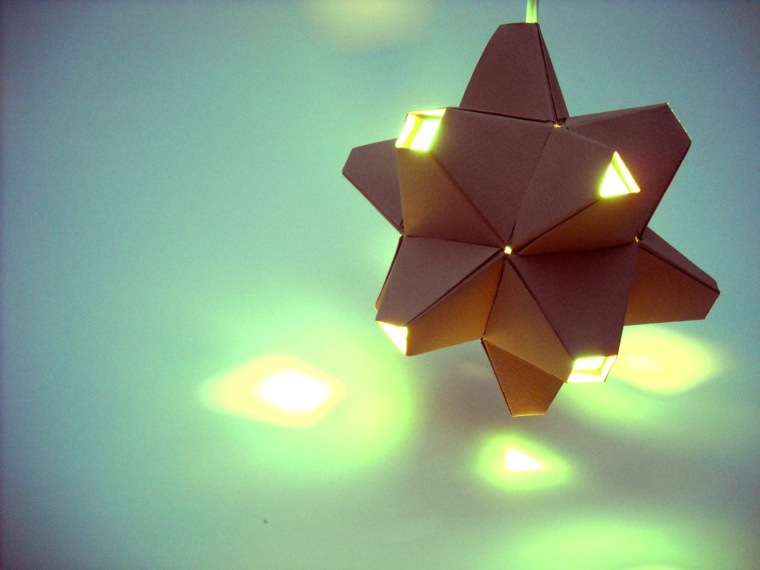 lampe origami abat jour papier DIY carton origami déco papier 