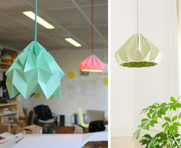 origami lampe origami déco suspension abat jour papier diy