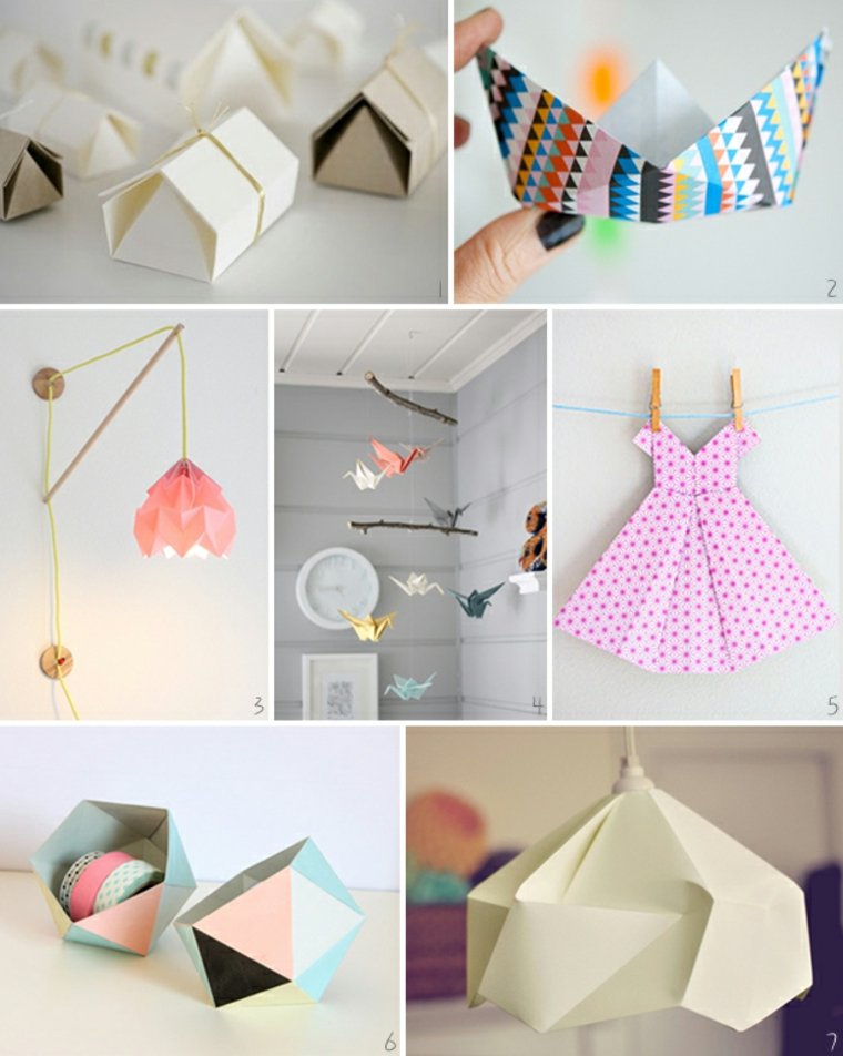 origami papier suspension déco brico carton abat jour papier design