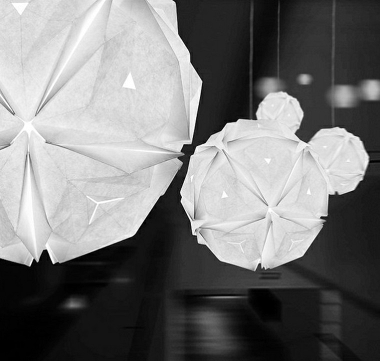 origami déco papier lampe suspension design idée