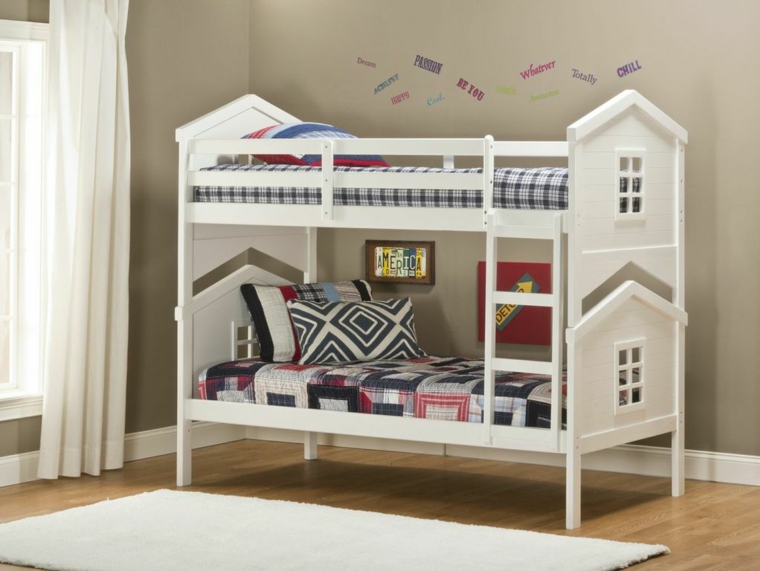 lits mezzanines chambre enfants mixte