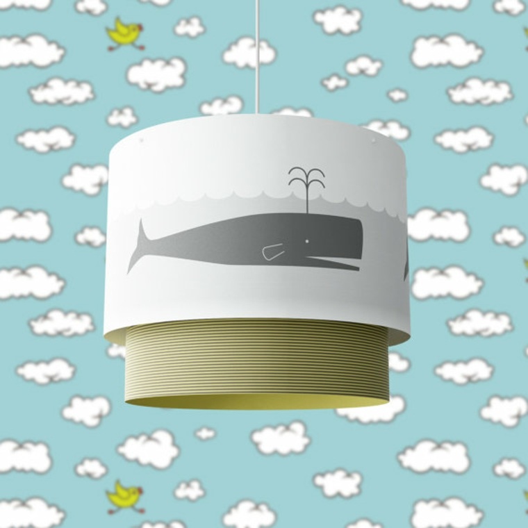 diy suspension chambre enfant idée carton design déco mur papier peint nuages 