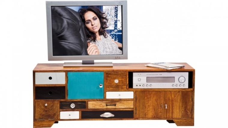 intérieur moderne meuble tv bois design idée salon mobilier moderne déco maisons du monde