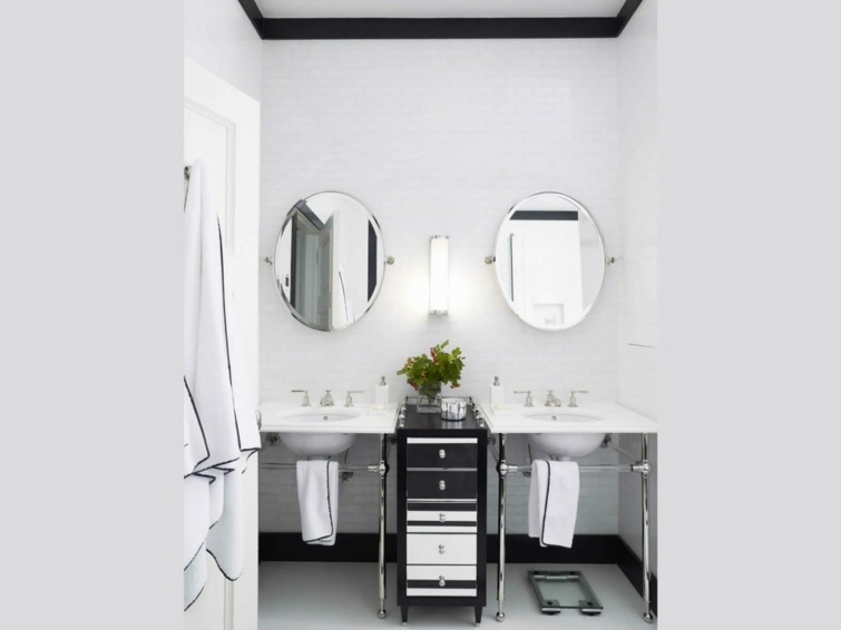 miroir de salle de bain noir et blanc