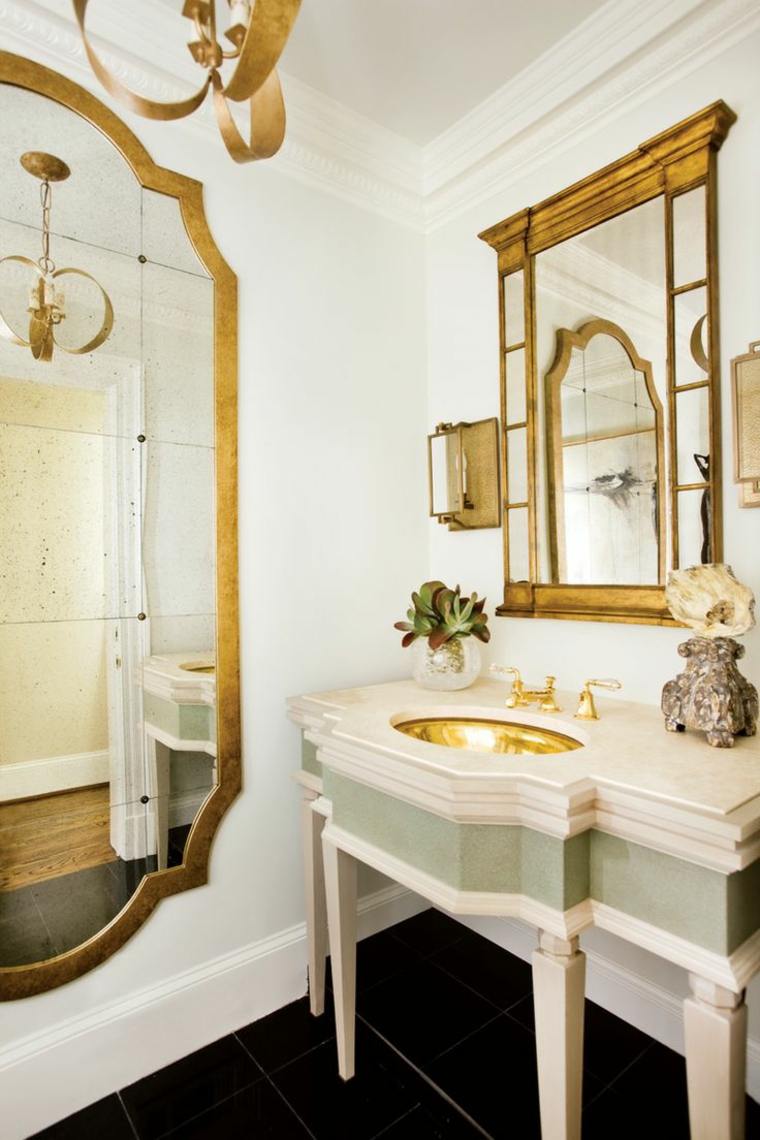 miroirs dores salle de bain style baroque