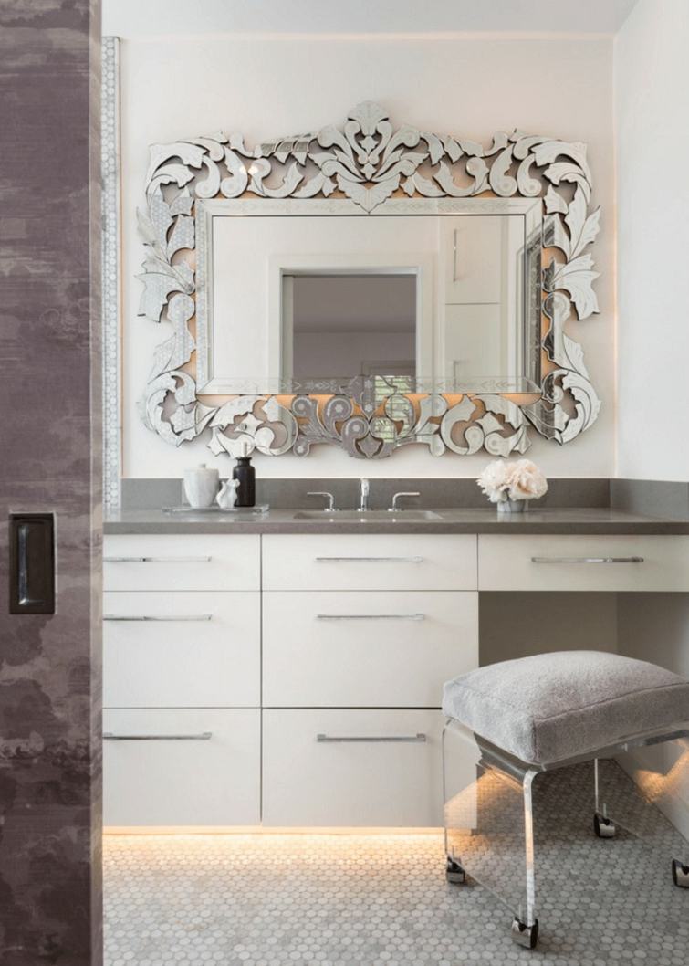 miroir salle de bain cadre luxe