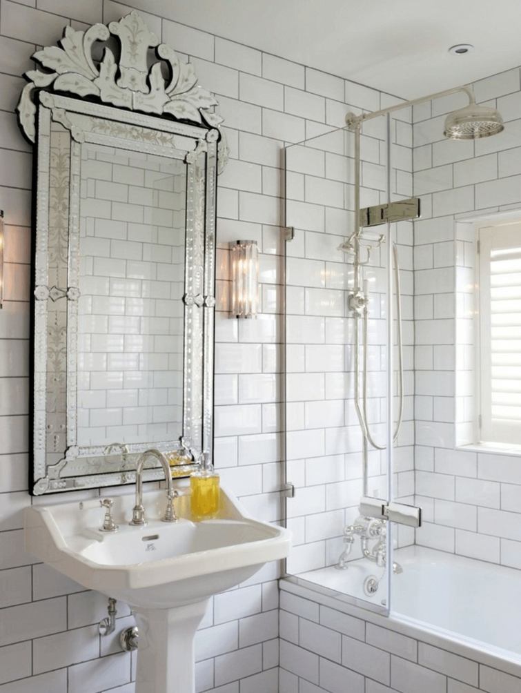 miroir salle de bain style retro
