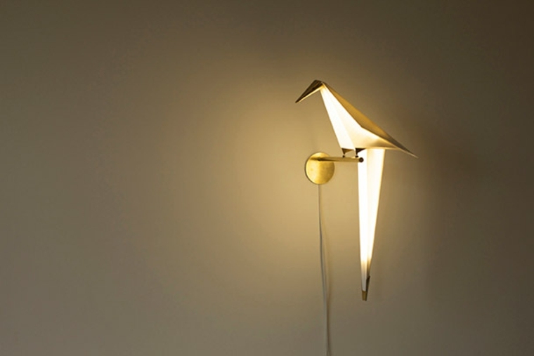 origami oiseau lampe papier diy déco salon idée 