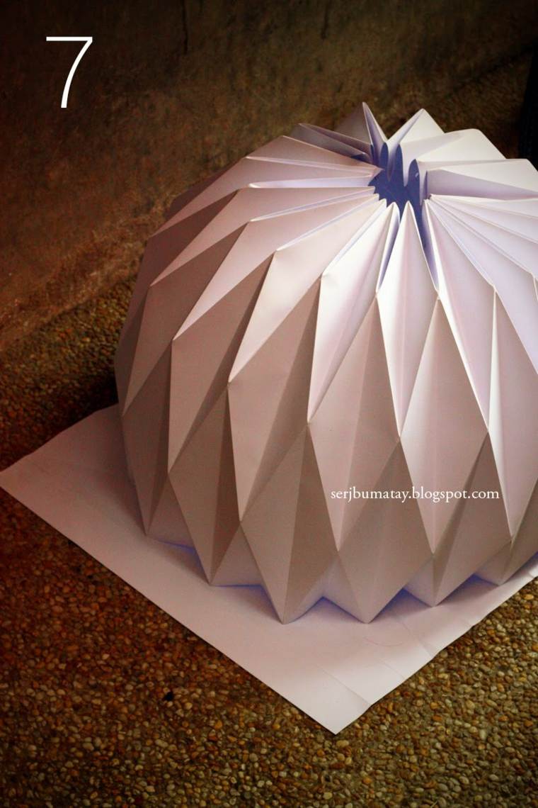 abat jour origami lampe papier diy original déco papier 