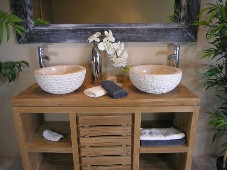 salle de bain zen meuble bois
