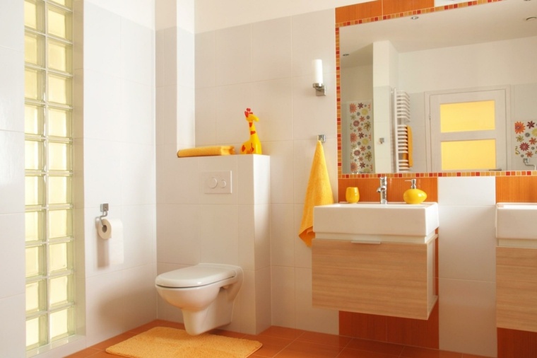 salle de bain zen orange beige