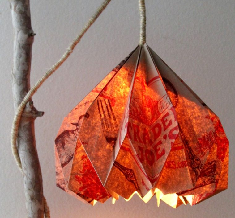 abat jour origami papier déco luminaire suspendu brico 