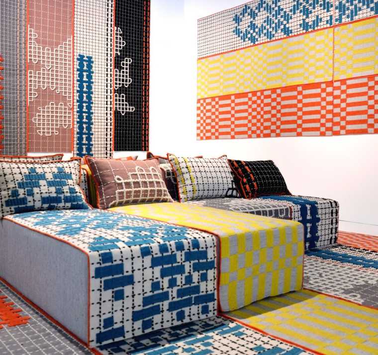 tapis pour chambre design idée coussins déco design contemporain 