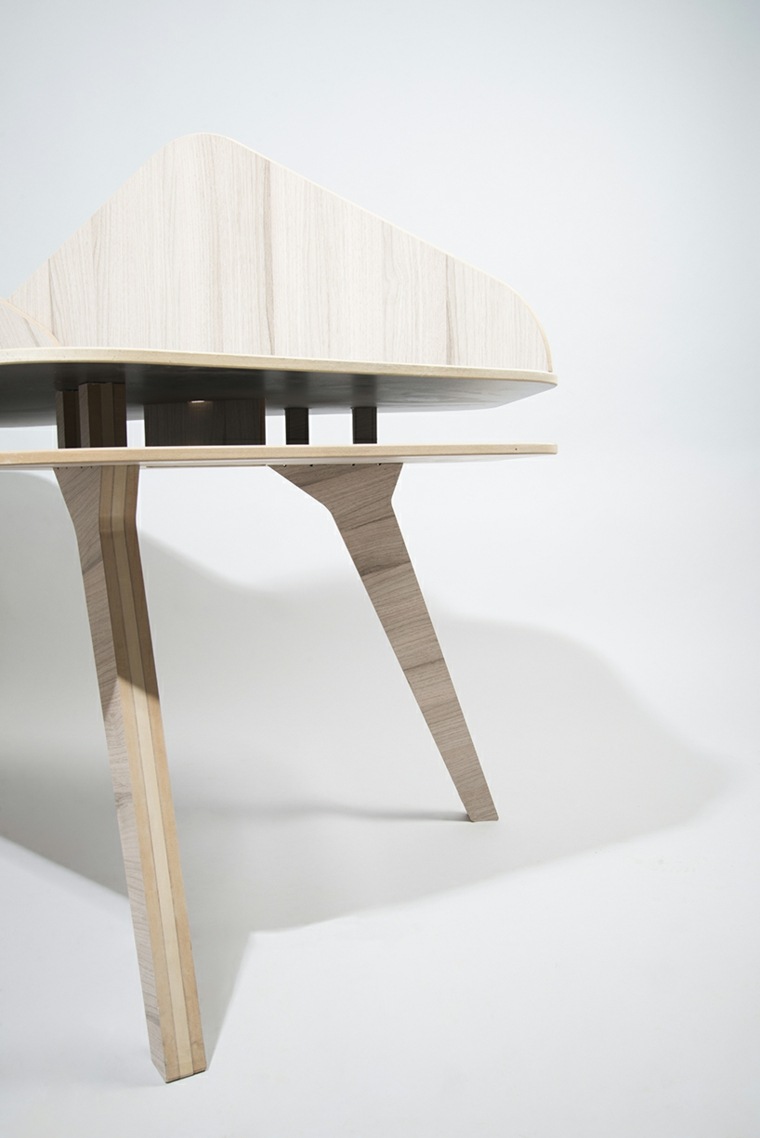 aménagement de bureau design idée table en bois design tessella desk studio NOS