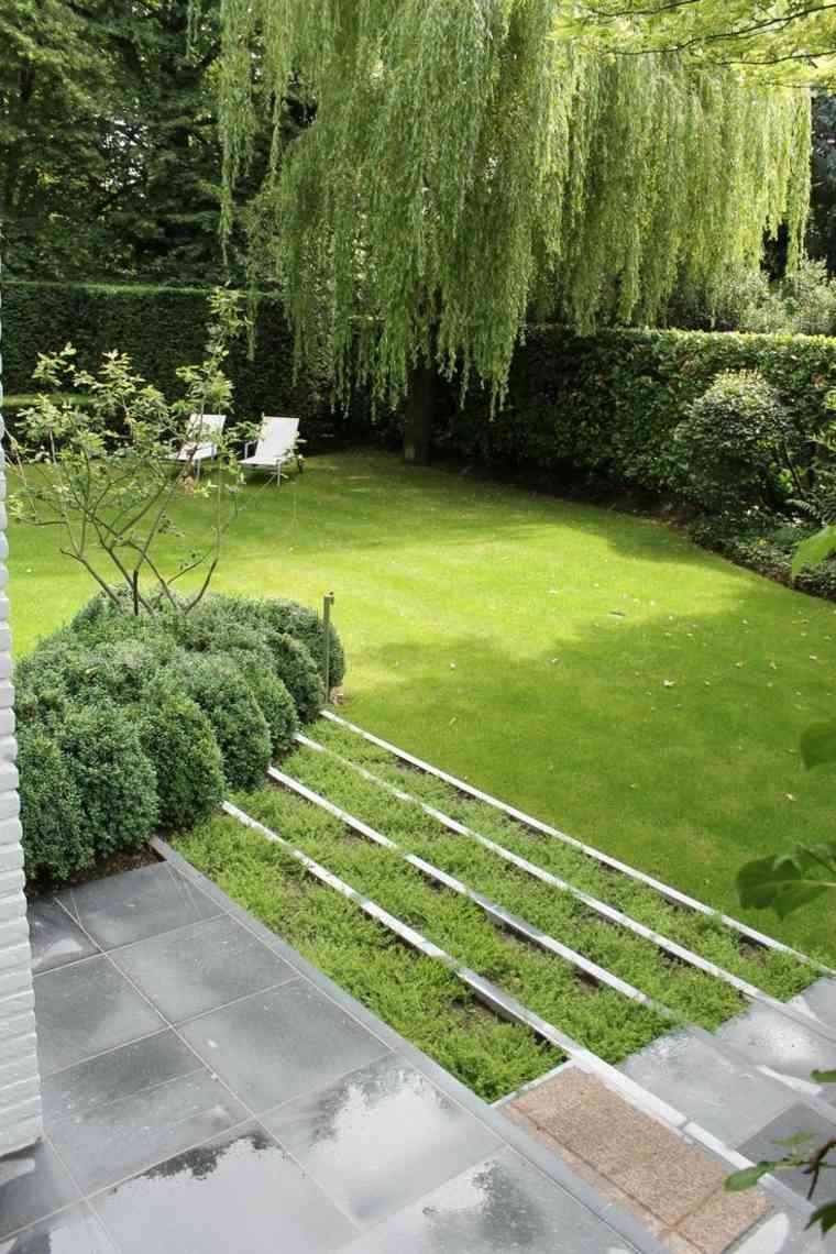 aménagement de jardin moderne pelouse