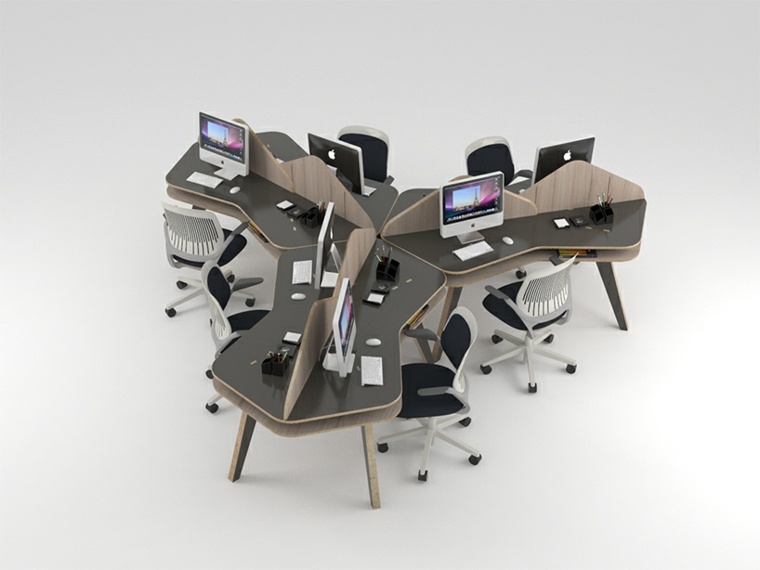 Aménagement de bureau les table design Tessella Desk par studio NOS