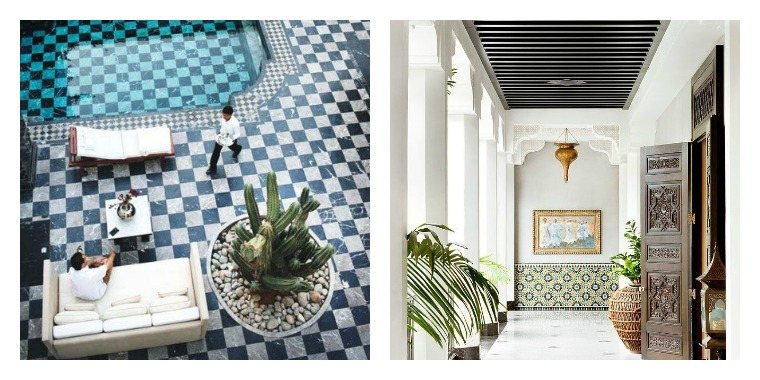carrelage marocain revêtement sol carreaux mur sol design plante déco idée piscine