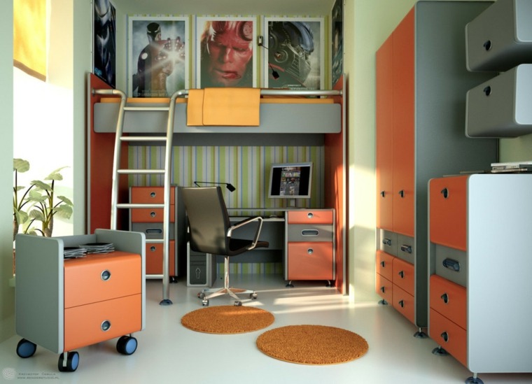 bureau mezzanine mobilier design idée chambre ado