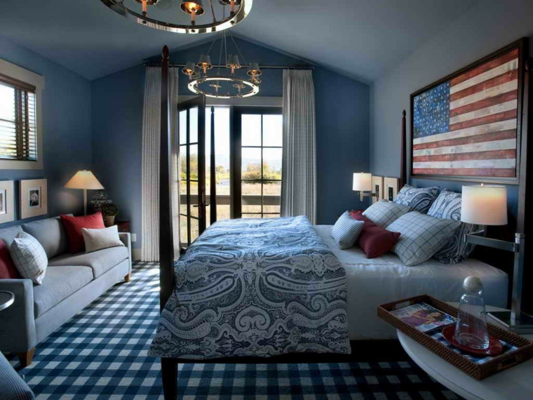 chambre adulte moderne bleu