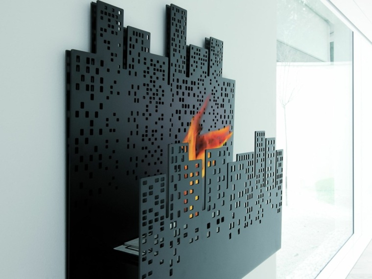 cheminée bioéthanol design idée salon cheminées modernes