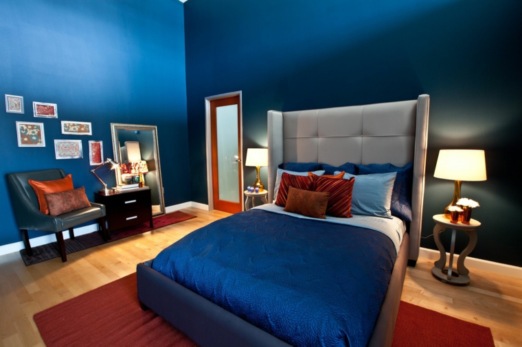 déco chambre bleu elegante