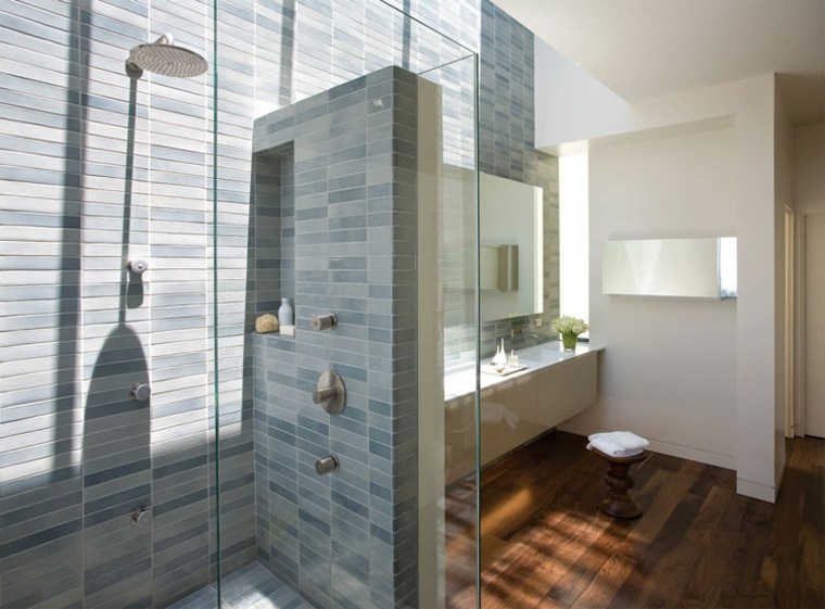 decoration douche à l'italienne encastree salles de bains modernes
