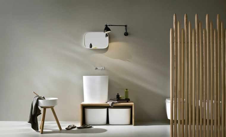 salle de bains design idée éclairage évier moderne bois 