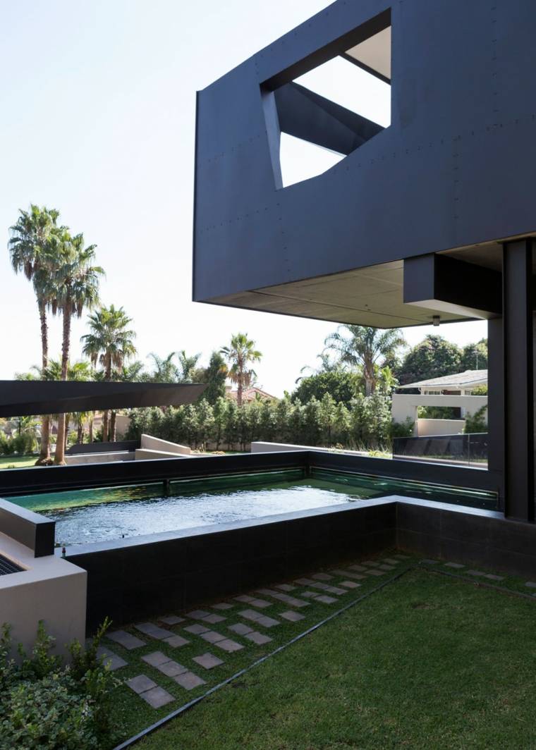 maisons modernes piscine aménagement extérieur jardin